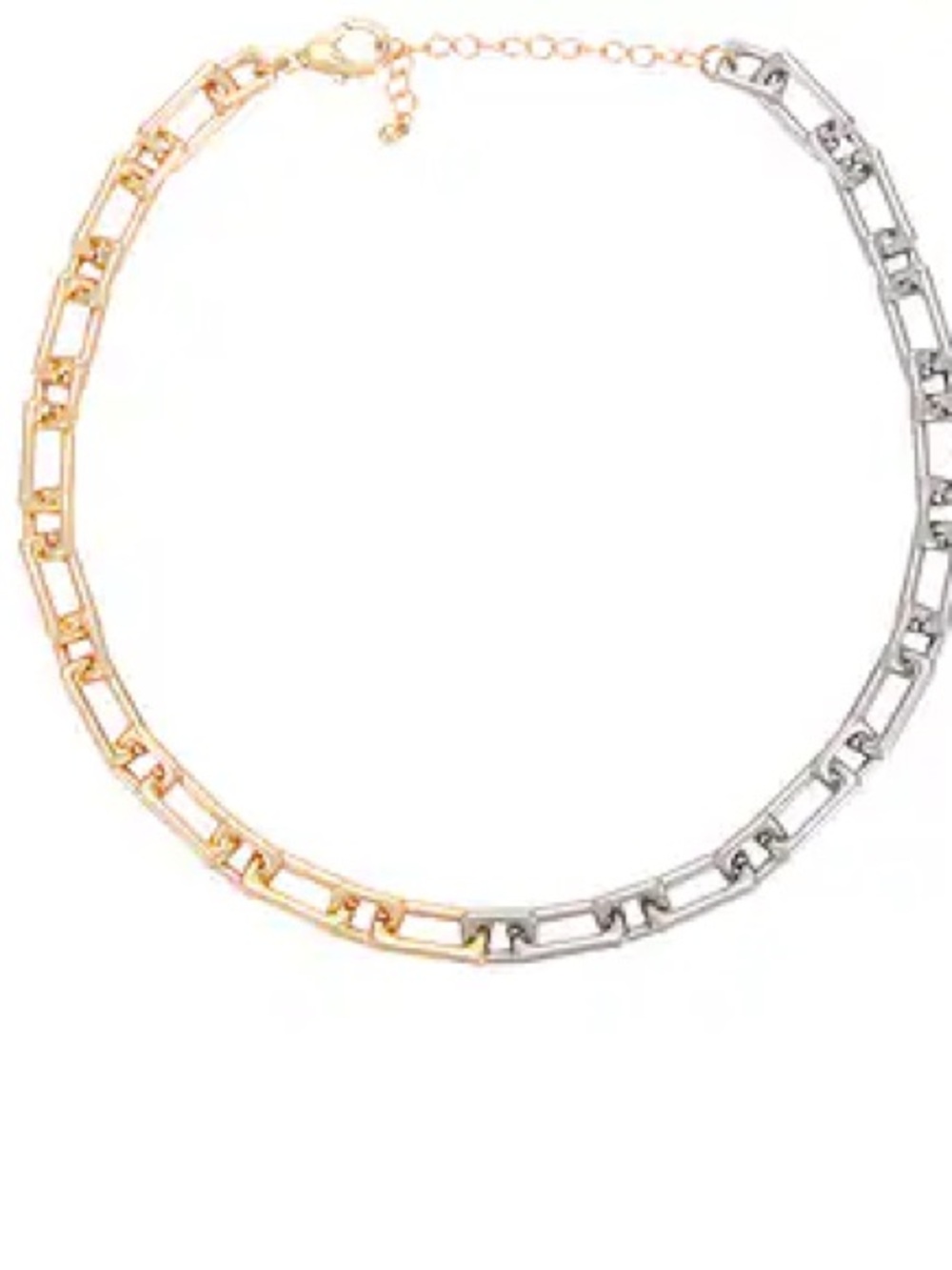 Revolve Lovers + Friends Two-Tone Gold and Silver Link Necklace